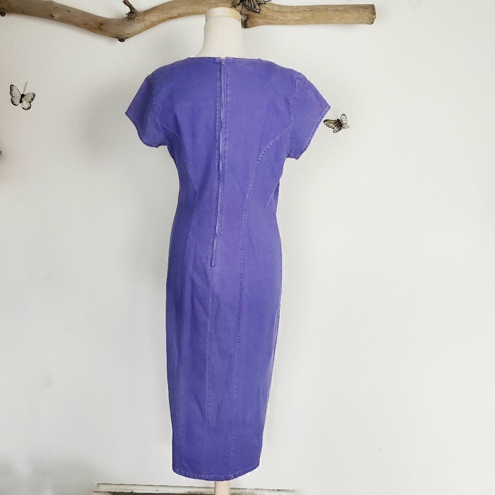 Vintage California gold rush purple denim dress - Picture 2 of 8